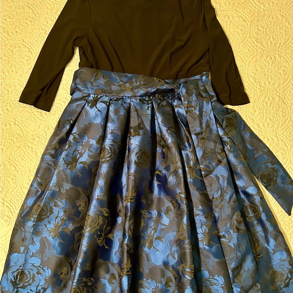 Black with blue floral dress, Jessica Howard, size 10 Petite